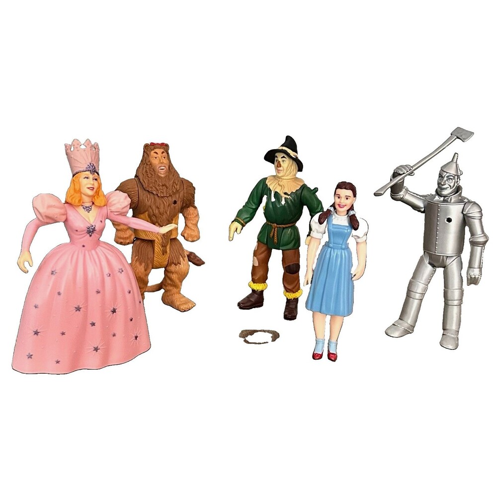 1998 Wizard of Oz Lot 5 Figures Missing Accessories Dorothy Lion Scarecrow